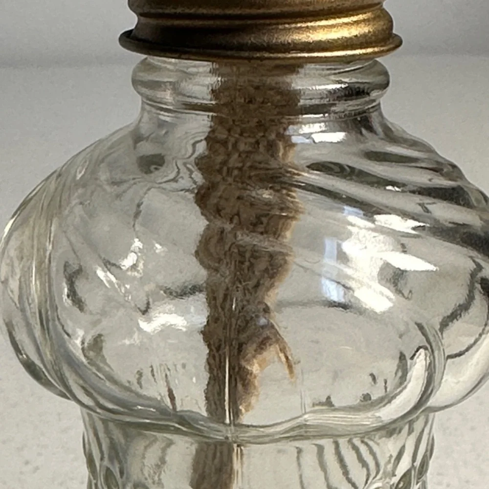 Vintage-Inspired Glass Lantern with Brass Accents